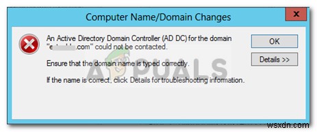 แก้ไข:ไม่สามารถติดต่อตัวควบคุมโดเมน Active Directory สำหรับโดเมนได้ 