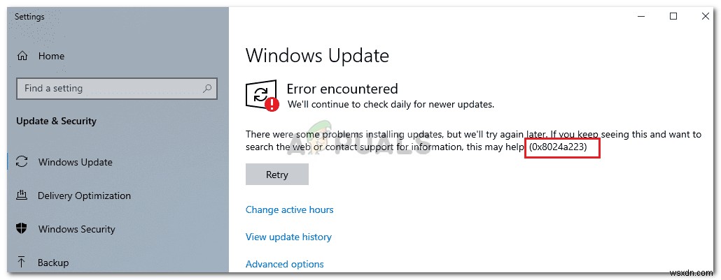 แก้ไข:ข้อผิดพลาด Windows Update 0x8024a223 