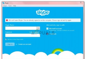 แก้ไข:เราไม่สามารถเปิด Skype คุณได้ลงชื่อเข้าใช้บนคอมพิวเตอร์เครื่องนี้แล้ว 