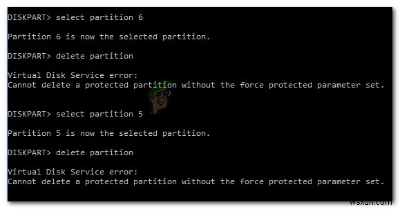 แก้ไข:ไม่สามารถลบพาร์ติชั่นที่มีการป้องกันได้หากไม่มี Force Protected Parameter Set 