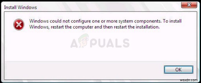 แก้ไข:Windows ไม่สามารถกำหนดค่าส่วนประกอบระบบอย่างน้อยหนึ่งอย่างได้ 