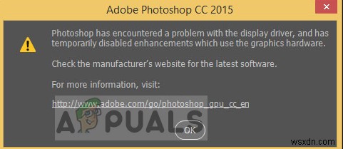 แก้ไข:Photoshop พบปัญหากับไดรเวอร์การแสดงผล 