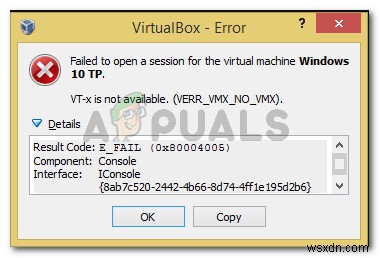 แก้ไข:vt-x ไม่พร้อมใช้งาน (verr_vmx_no_vmx) 