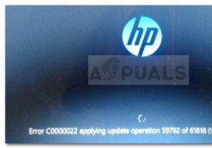 แก้ไข:ข้อผิดพลาดร้ายแรง C0000022 