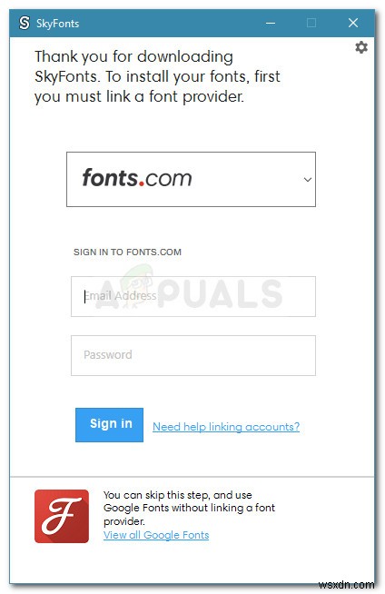 วิธีการติดตั้งฟอนต์ด้วย SkyFonts บน Windows 