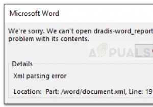แก้ไข:ข้อผิดพลาดในการแยกวิเคราะห์ Microsoft Word XML 