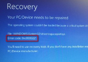 วิธีแก้ไขข้อผิดพลาดการซ่อมแซมพีซี/อุปกรณ์ 0xc0000221 