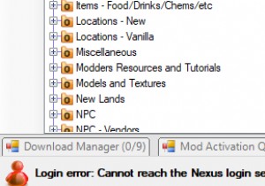 แก้ไข:ข้อผิดพลาดในการเข้าสู่ระบบ Nexus Mod Manager 