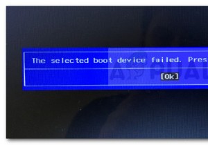 แก้ไข:อุปกรณ์บูตที่เลือกล้มเหลว Windows 10 