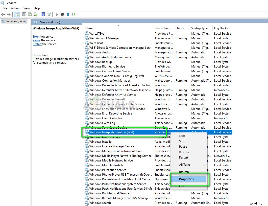 แก้ไข:Windows Image Acquisition CPU สูง 