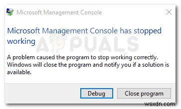 แก้ไข:Microsoft Management Console หยุดทำงาน 