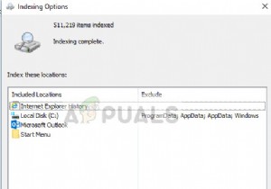 แก้ไข:การทำดัชนี Windows 10 ไม่ทำงาน 