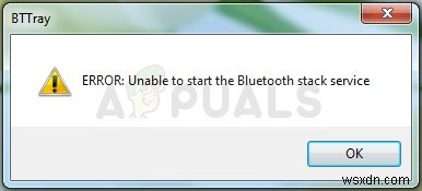 แก้ไข:ไม่สามารถเริ่มบริการ Bluetooth Stack ได้ 
