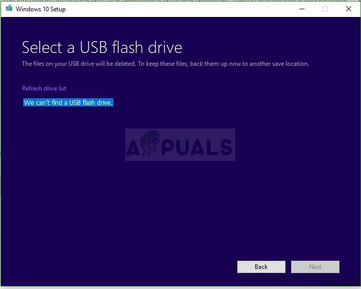 แก้ไข:เครื่องมือสร้างสื่อ Windows 10 ไม่พบ USB 