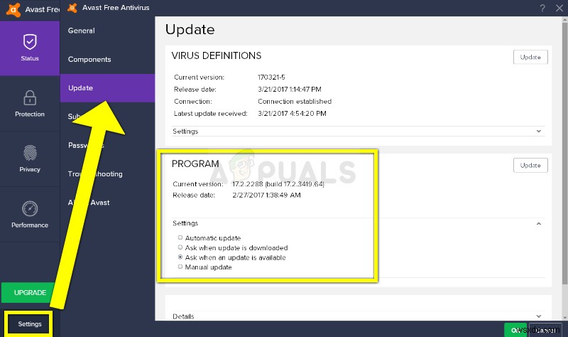 แก้ไข:Avast Web Shield จะไม่เปิดขึ้น 