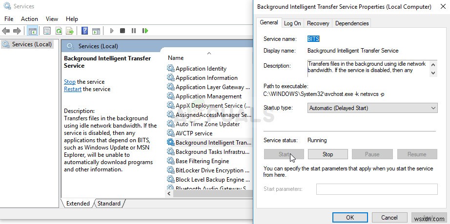 แก้ไข:Windows ไม่สามารถเริ่มบริการ Background Intelligent Transfer Service (BITS) 