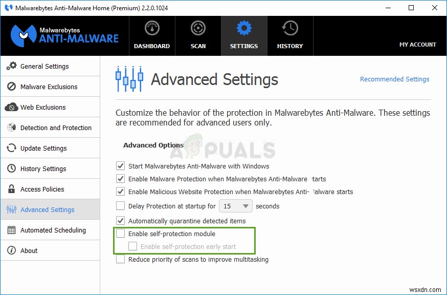 แก้ไข:ปิดเลเยอร์การป้องกันตามเวลาจริงของ Malwarebytes 