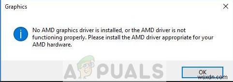 แก้ไข:ไม่ได้ติดตั้งไดรเวอร์กราฟิก AMD