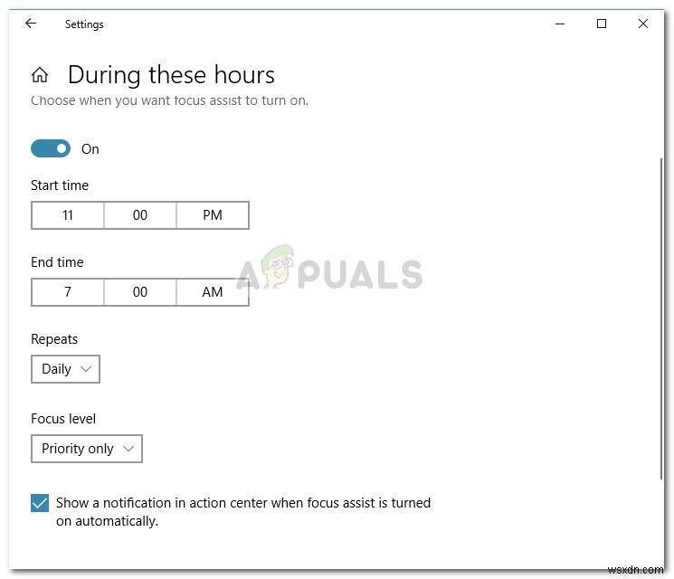 วิธีการเปลี่ยน Windows 10 Quiet Hours (Focus Assist) กฎอัตโนมัติ 