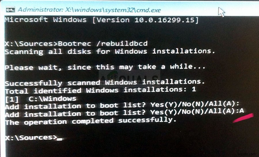 แก้ไข:การติดตั้ง Windows ที่ระบุทั้งหมด:0 