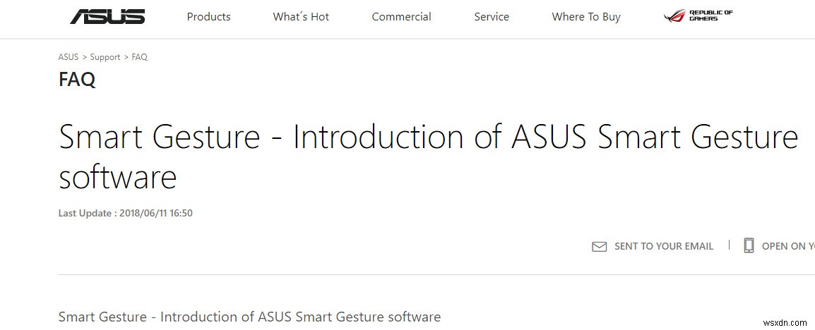 แก้ไข:ASUS Smart Gesture ไม่ทำงาน 