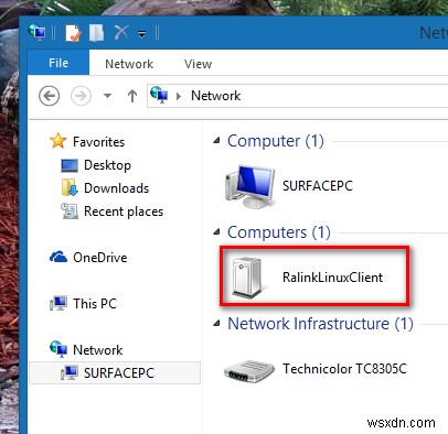 เหตุใด RalinkLinuxClient จึงปรากฏในเครือข่าย Windows 