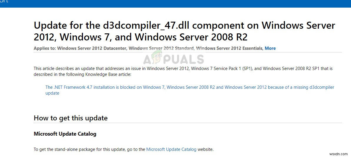 แก้ไข:D3DCompiler_47.dll หายไป 