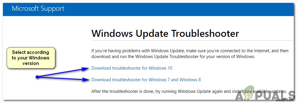 วิธีใช้ตัวแก้ไขปัญหา Windows Update ใน Windows 8 และ 10 