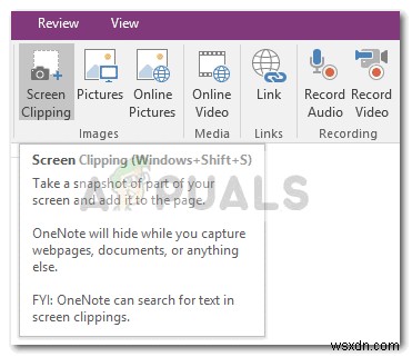 วิธีเปลี่ยนทางลัดการตัดต่อหน้าจอ OneNote บน Windows 10 