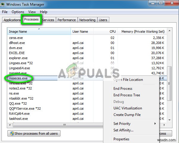 แก้ไข:msseces.exe การใช้งาน CPU สูง