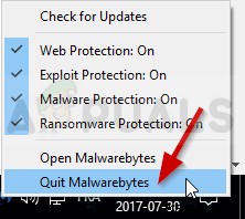 วิธีแก้ Malwarebytes Real-Time Web Protection จะไม่เปิด Error 