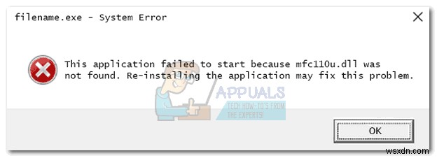 แก้ไข:mfc110u.dll หายไปจากคอมพิวเตอร์ของคุณ 
