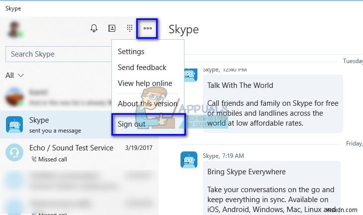 แก้ไข:ข้อความ Skype ไม่ส่ง 