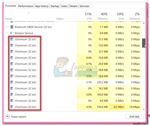 แก้ไข:Chromium จะไม่ถอนการติดตั้ง