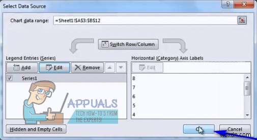 วิธีสลับแกนบนแผนภูมิกระจายใน Excel 