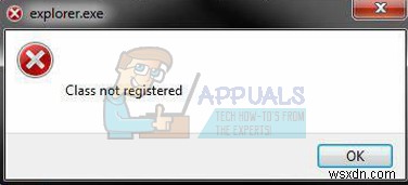 แก้ไข:คลาสข้อผิดพลาด Explorer.exe ไม่ได้ลงทะเบียน 