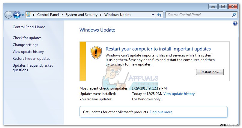 การแก้ไข:ตัวติดตั้งแบบสแตนด์อโลนของ Windows Update ติดอยู่ที่การค้นหาการอัปเดต 