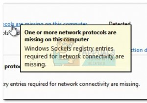 แก้ไข:รายการรีจิสทรีของซ็อกเก็ต Windows ที่จำเป็นสำหรับการเชื่อมต่อเครือข่ายหายไป 