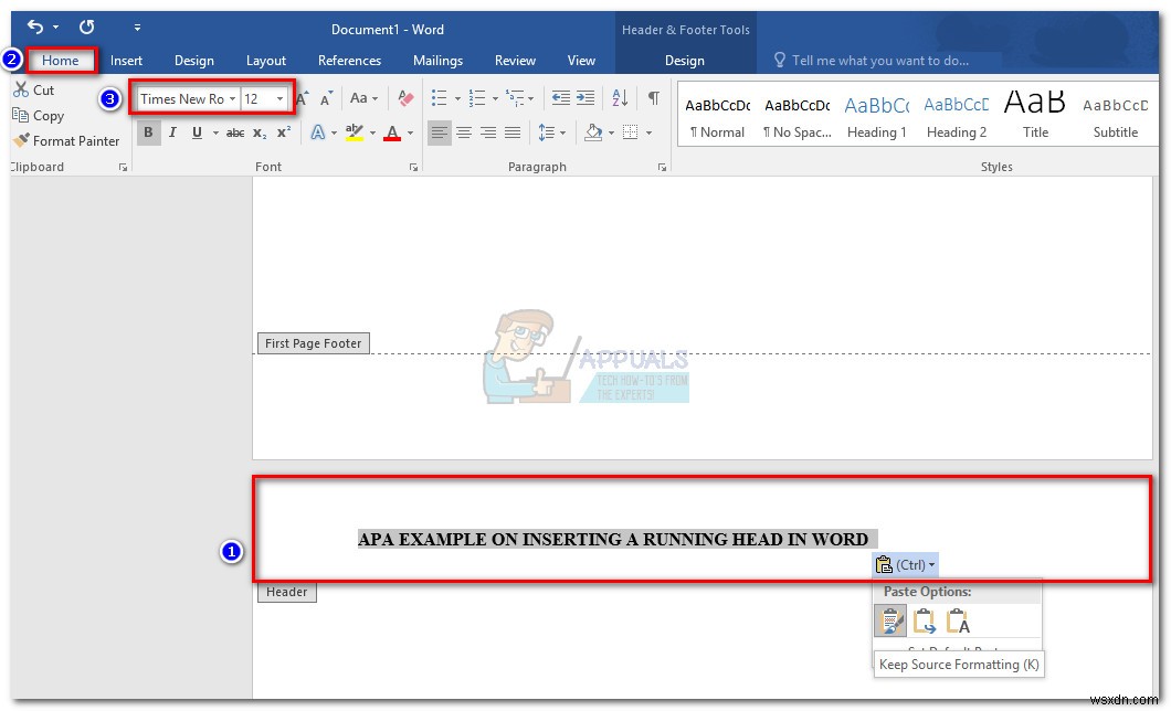 วิธีใส่หัววิ่งสำหรับสไตล์ APA ใน Word 