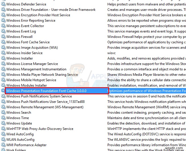 แก้ไข:PresentationFontCache.exe CPU สูงหรือการใช้งาน MEMORY 