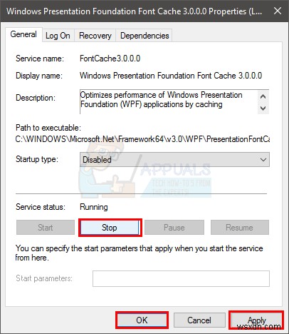 แก้ไข:PresentationFontCache.exe CPU สูงหรือการใช้งาน MEMORY 