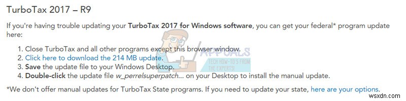 แก้ไข:รหัสข้อผิดพลาด TurboTax 65535  ข้อผิดพลาดที่ไม่คาดคิด  