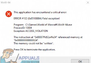 แก้ไข:ข้อผิดพลาด World of Warcraft 132 