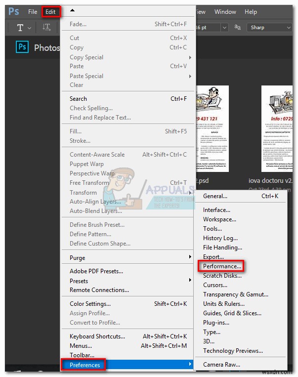 วิธีแก้ไขข้อผิดพลาด Photoshop  ดิสก์ที่ขีดข่วนเต็ม  