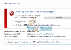 แก้ไข:รหัสข้อผิดพลาดของ Windows Update 0x80244022 