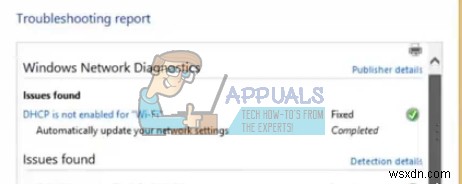 แก้ไข:DHCP ไม่ได้เปิดใช้งานสำหรับ Wifi