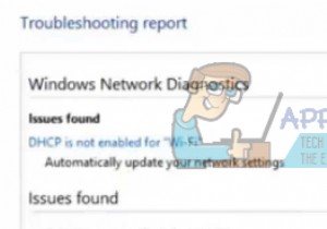 แก้ไข:DHCP ไม่ได้เปิดใช้งานสำหรับ Wifi