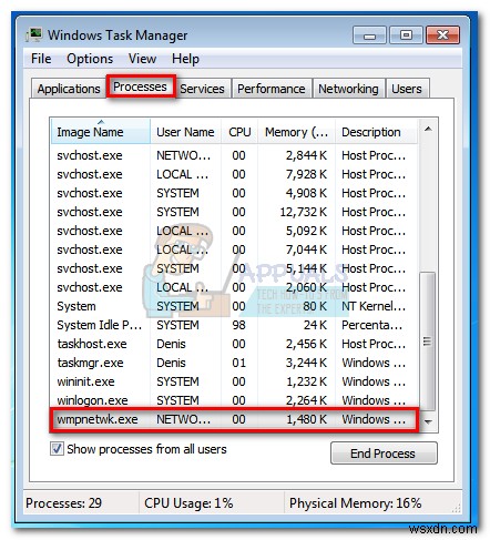 วิธีแก้ไขการใช้งาน CPU และดิสก์สูงโดย wmpnetwk.exe ใน Windows 7 