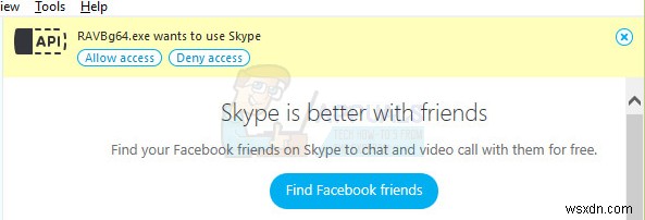 แก้ไข:RAVBg64.exe ต้องการใช้Skype 