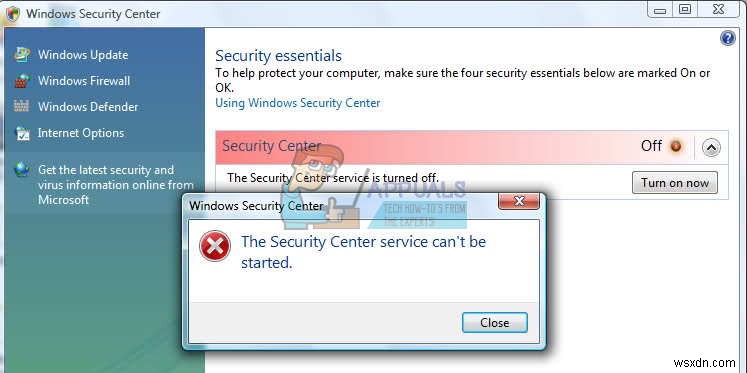 แก้ไข:ไม่สามารถเริ่มบริการ Windows Security Center ได้ 